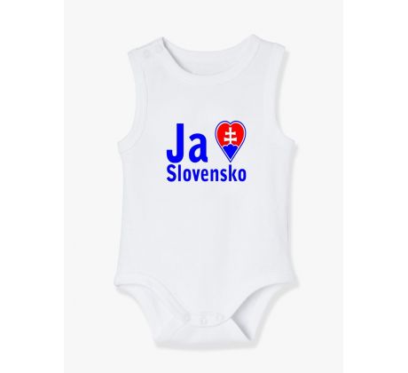 Biele dupačky Ja ľúbim Slovensko bez rukávov