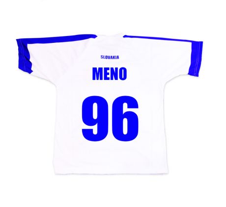 Futbalový dres biely s vaším menom a číslom