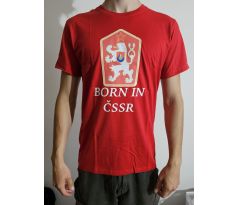 Tričko BORN IN ČSSR - červená farba VEĽKOSŤ - M