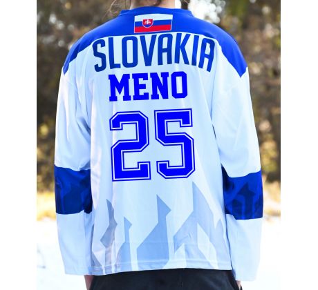 Biely hokejový dres s vaším menom 1