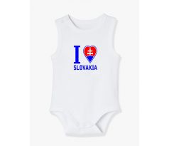 Biele dupačky I love Slovakia bez rukávov