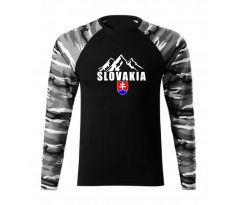 Maskáčové tričko čierno-šedé Slovakia