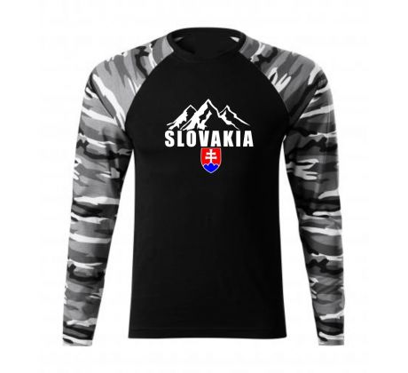 Maskáčové tričko čierno-šedé Slovakia