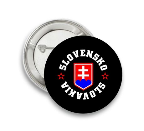 Odznak Slovensko Slovakia čierny