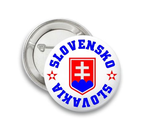 Odznak Slovensko Slovakia biely