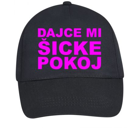 Šiltovka DMŠ čierna - pink neón