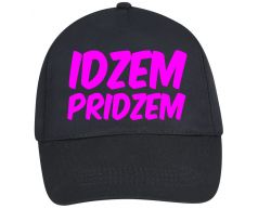 Šiltovka Idzem pridzem čierna - pink neón