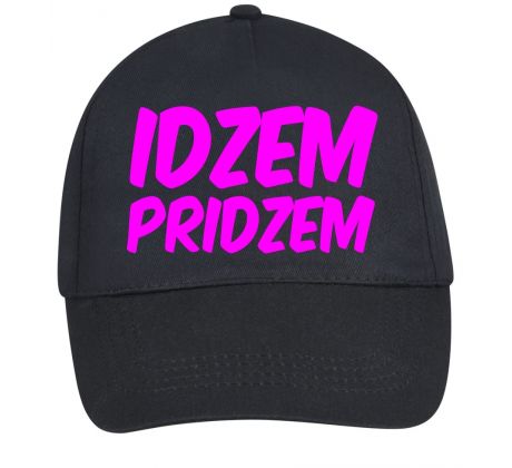 Šiltovka Idzem pridzem čierna - pink neón