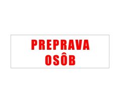 Samolepka PREPRAVA OSÔB / 18 x 6 cm