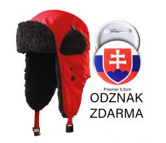 Baranica červená + odznak s priemerom 5,5cm zdarma