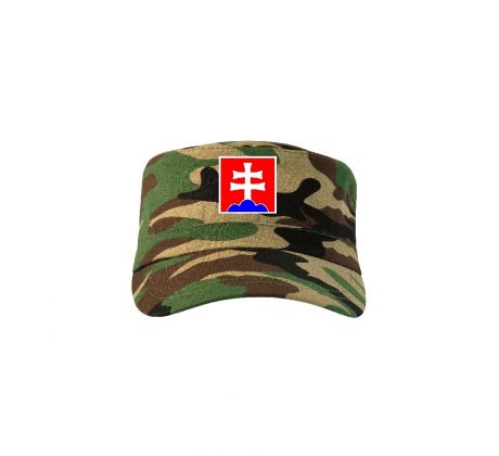 Šiltovka ARMY - znak štvorec hnedý maskáč