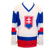 Biely hokejový dres bez mena a čísla