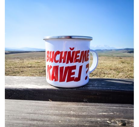 Smaltovaný hrnček Buchňem kavej